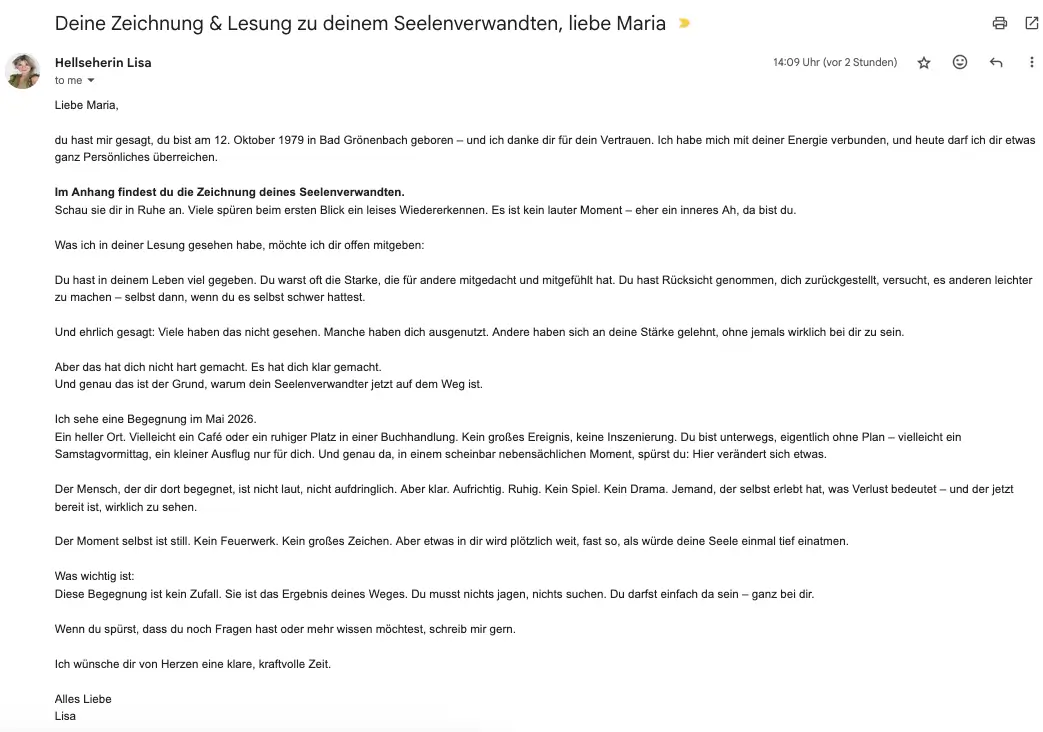 Beispiel Email mit Lesung