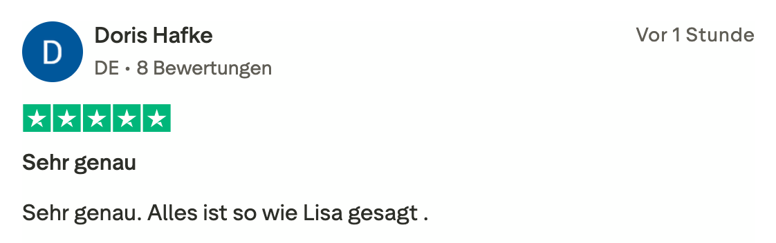 Trustpilot Bewertung 6